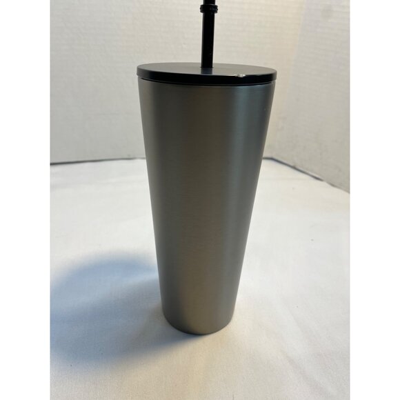 Starbucks  24 0z Matte Gunmetal Sliver and Black Tumbler 2022 Cold Drinks - Picture 4 of 10